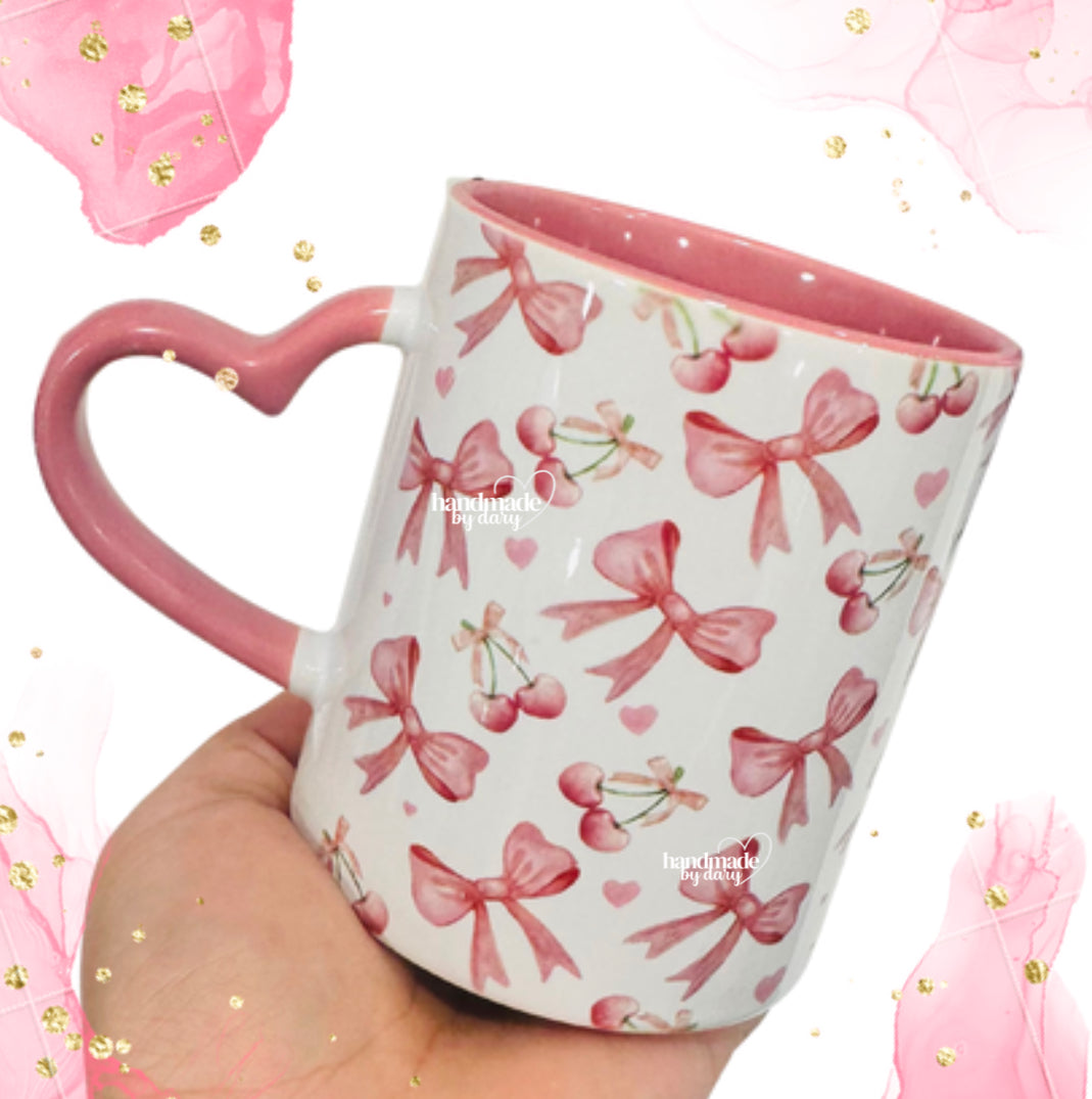 Taza Cherries Coquette Corazón 🍒🎀