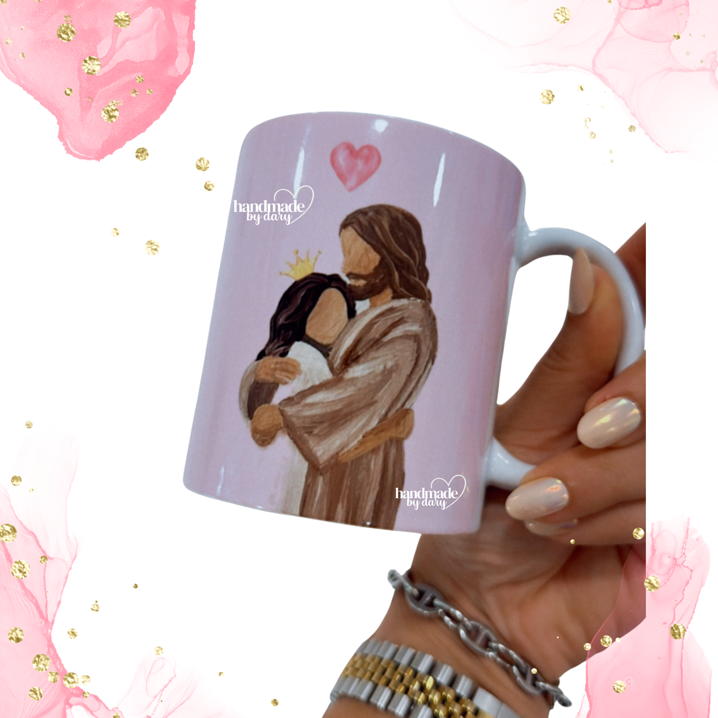 Taza  Just a Girl 🎀 who loves Jesus ✨🪽 el tiempo de Dios