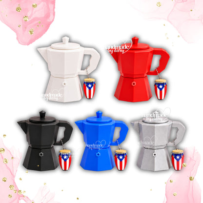 Combo Greca + Abridor PR o RD | Porta Latas 12 oz ☕🇵🇷🇩🇴