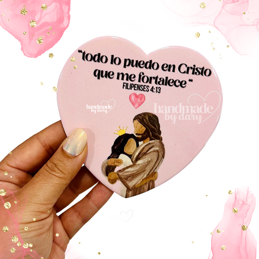 Just a Girl 🎀 who loves Jesus ✨ Heart Coaster