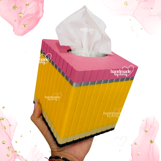 Dispensador de Tissues Diseño Lápiz | Cubo Decorativo 3D ✨