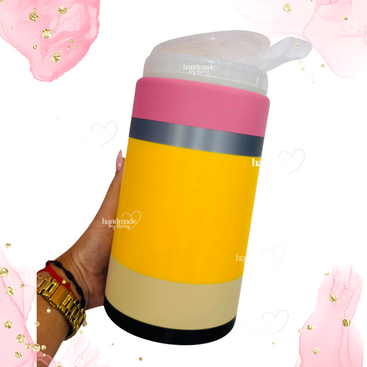 Canister para Disinfecting Wipes Diseño Lápiz | Personalizable ✨✏️💕